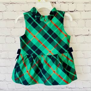 Janie and Jack Girl Holiday Green Top Blouse